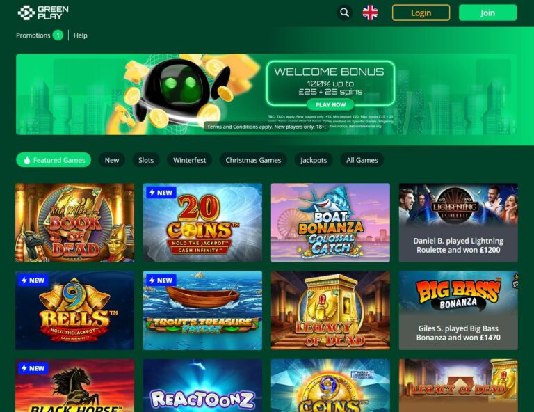 Greenplay Casino Website Screenshot