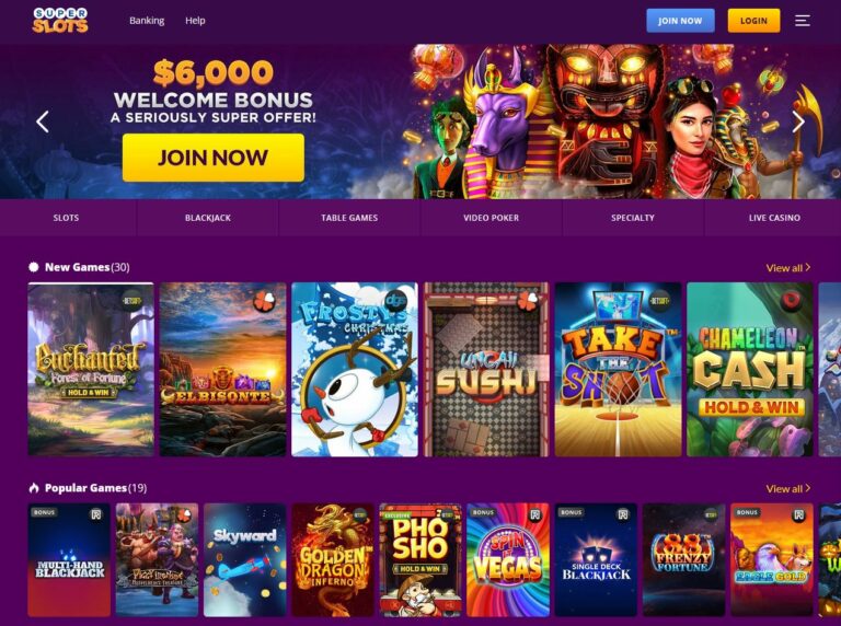 Super Slots Website Screenshot