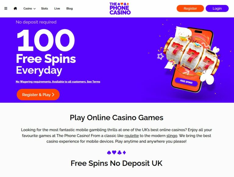 The Phone Casino Website Screenshot