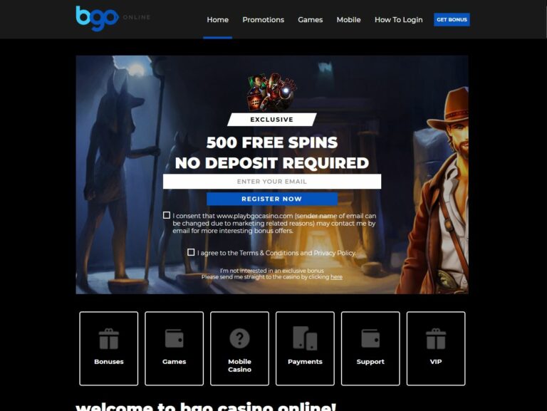 BGO Casino Website Screenshot